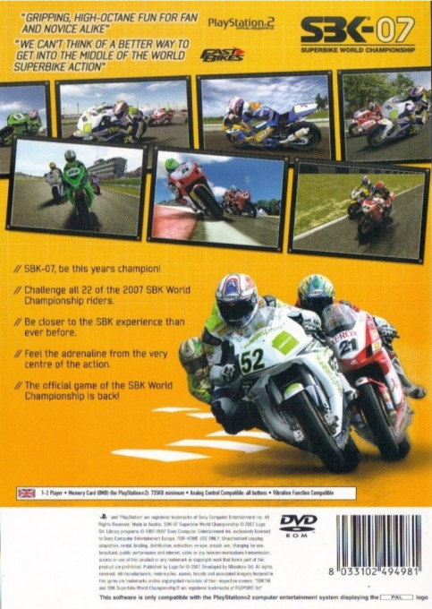 Sbk-07 - Superbike World Championship — box-2D-back (EU)