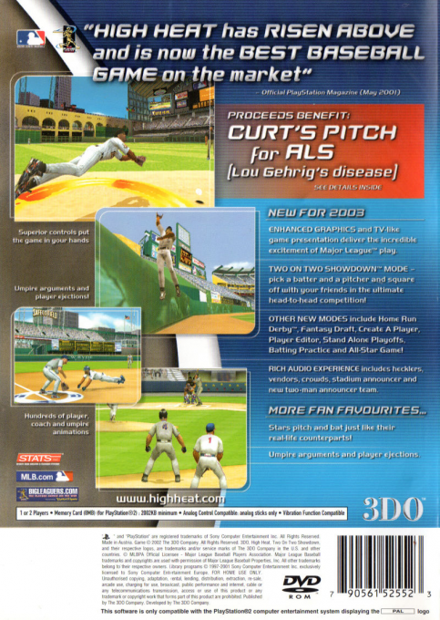 High Heat Major League Baseball 2003 — box-2D-back (EU)