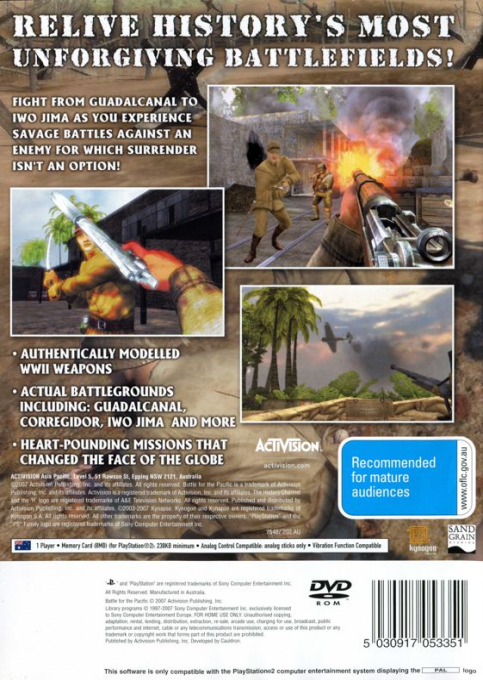History Channel - Battle For The Pacific — box-2D-back (AU)