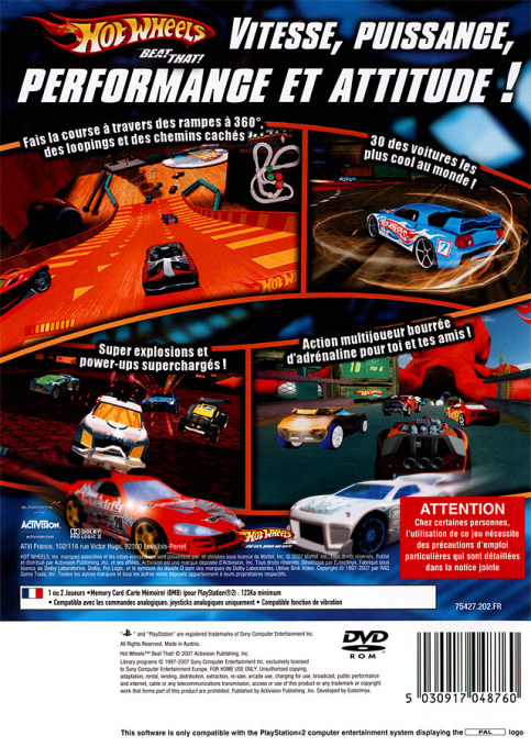 Hot Wheels - Beat That ! — box-2D-back (FR)