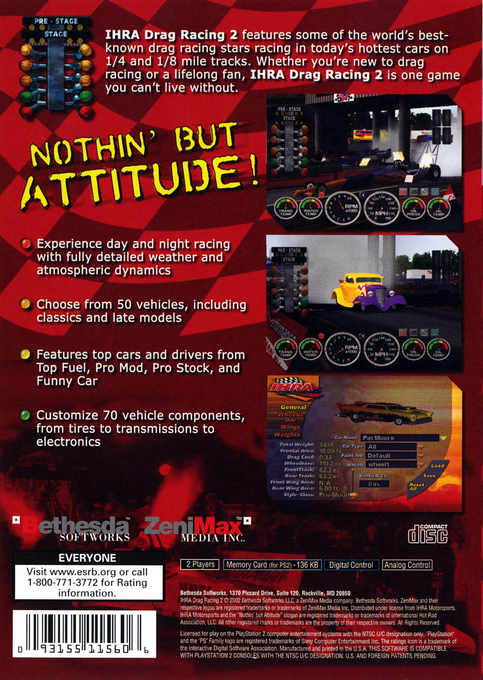 Ihra Drag Racing 2 — box-2D-back (US)