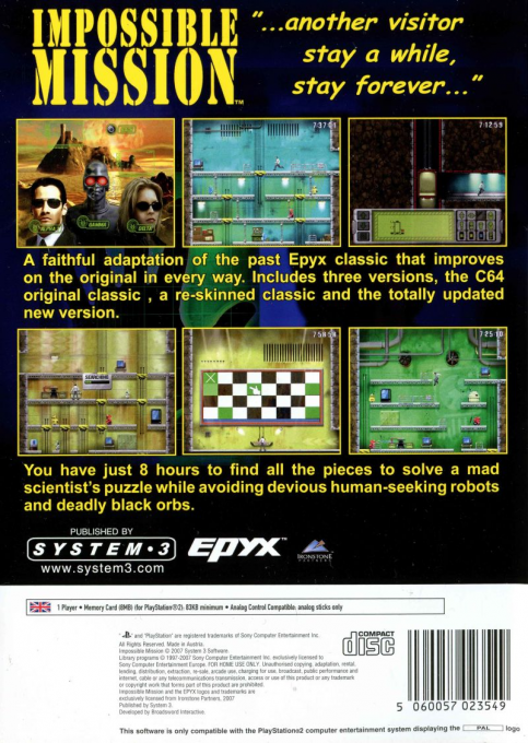 Impossible Mission — box-2D-back (EU)