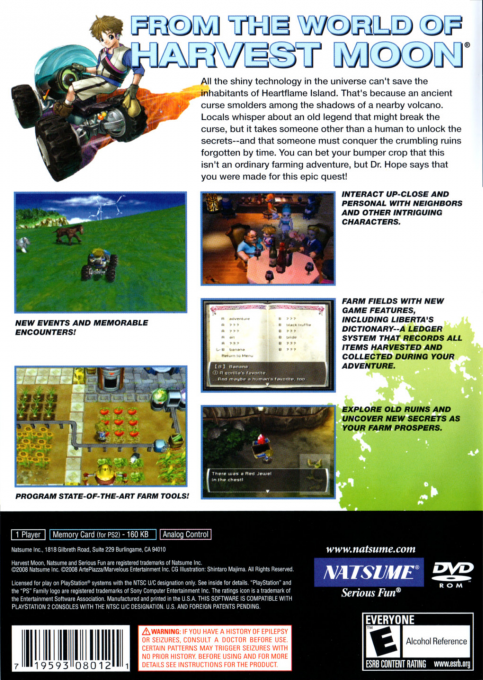 Innocent Life - A Futuristic Harvest Moon - Special Edition — box-2D-back (US)