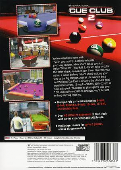 International Cue Club 2 — box-2D-back (EU)