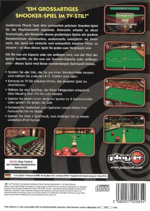 International Snooker Championship — box-2D-back (DE)