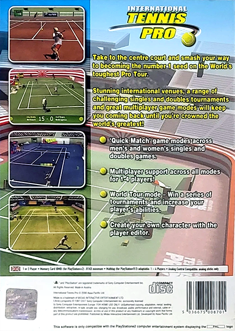 International Tennis Pro — box-2D-back (EU)