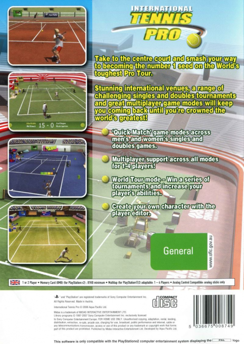International Tennis Pro — box-2D-back (AU)