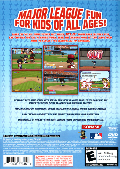 Mlb Power Pros — box-2D-back (US)