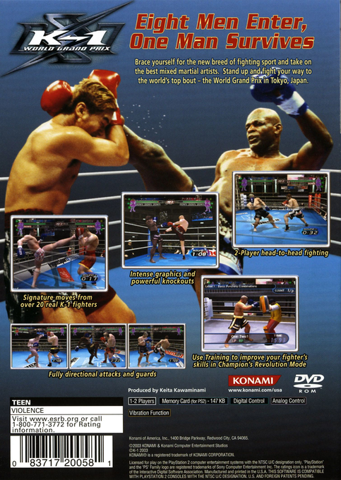 K-1 World Grand Prix — box-2D-back (US)