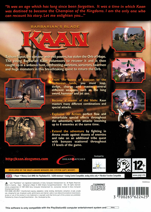 Kaan - Barbarian's Blade — box-2D-back (EU)