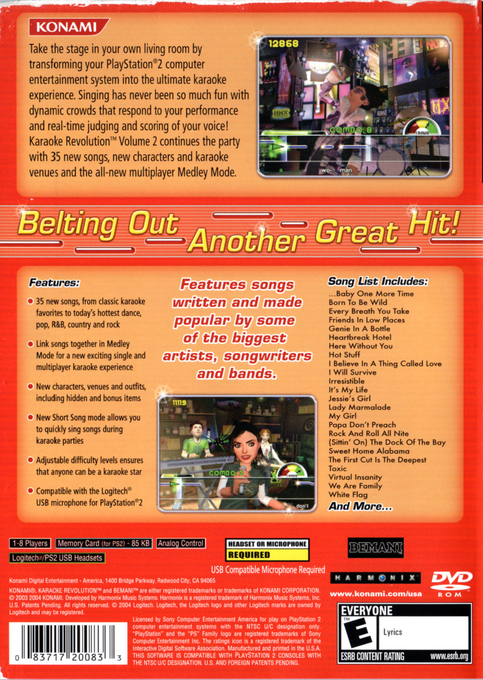 Karaoke Stage 2 — box-2D-back (US)