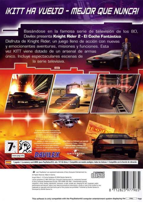 Knight Rider 2 - The Game — box-2D-back (SP)