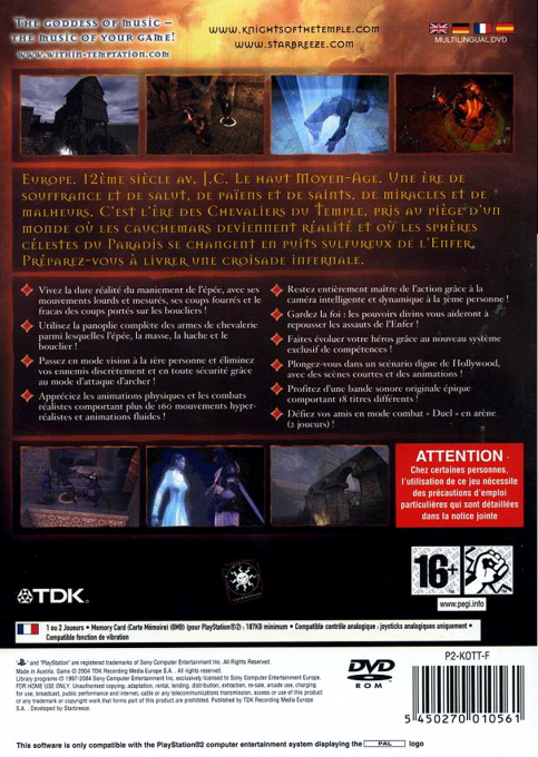 Knights Of The Temple - Infernal Crusade — box-2D-back (FR)