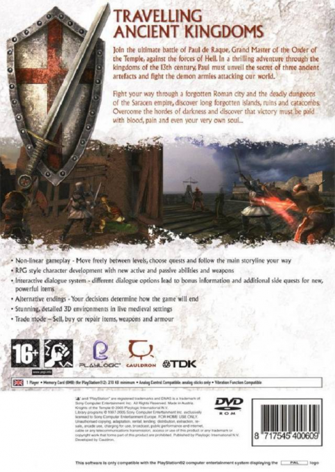 Knights Of The Temple 2 — box-2D-back (EU)
