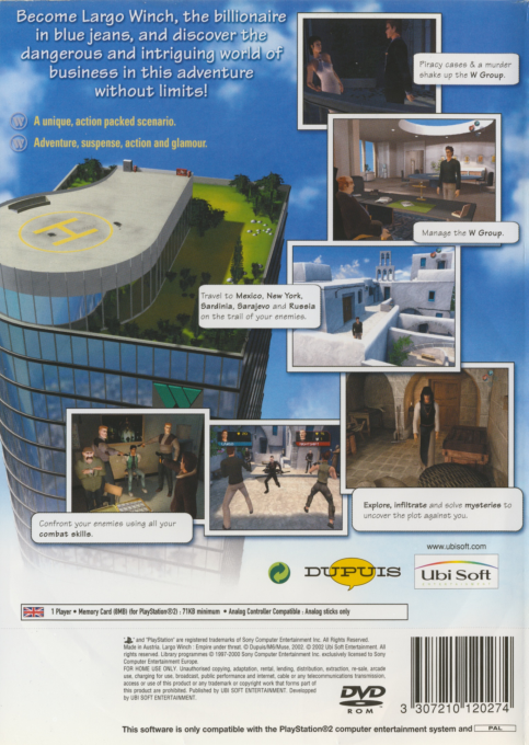 Largo Winch - Empire Under Threat — box-2D-back (EU)