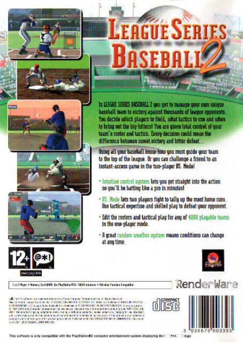 League Series Baseball 2 — box-2D-back (EU)