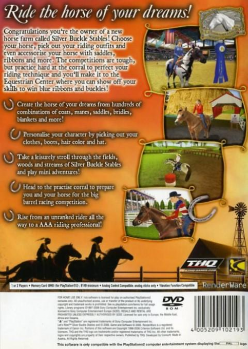Let's Ride! Silver Buckle Stables — box-2D-back (EU)