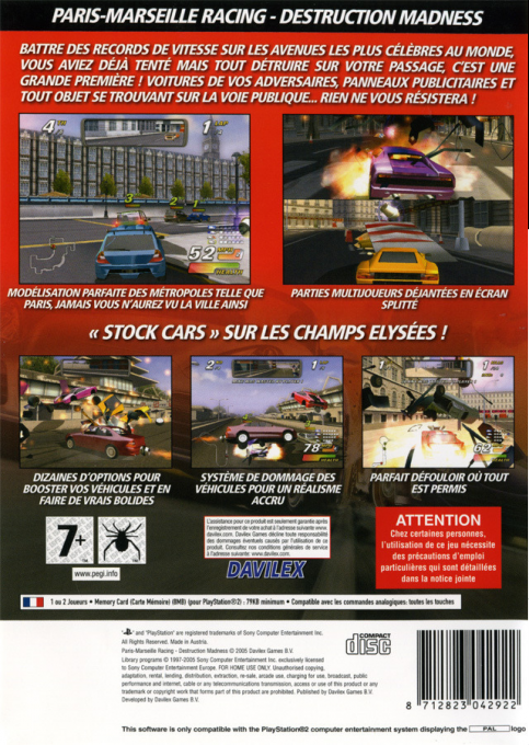 London Racer - Destruction Madness — box-2D-back (FR)