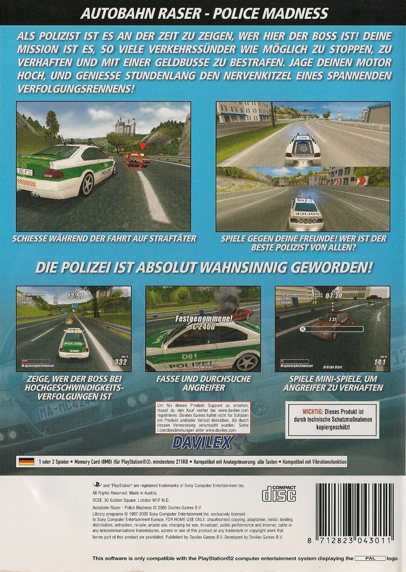 London Racer - Police Madness — box-2D-back (DE)