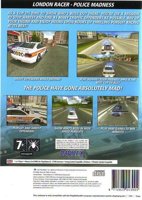London Racer - Police Madness — box-2D-back (EU)