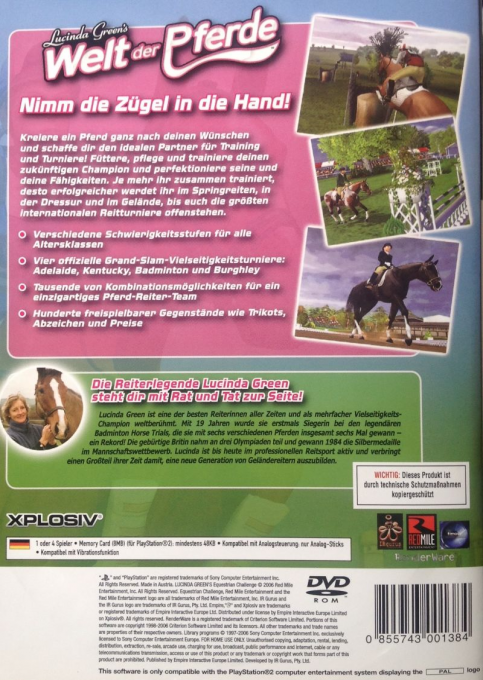 Lucinda Green's Equestrian Challenge — box-2D-back (DE)