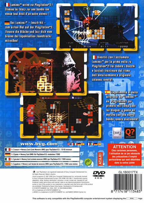 Lumines Plus — box-2D-back (EU)
