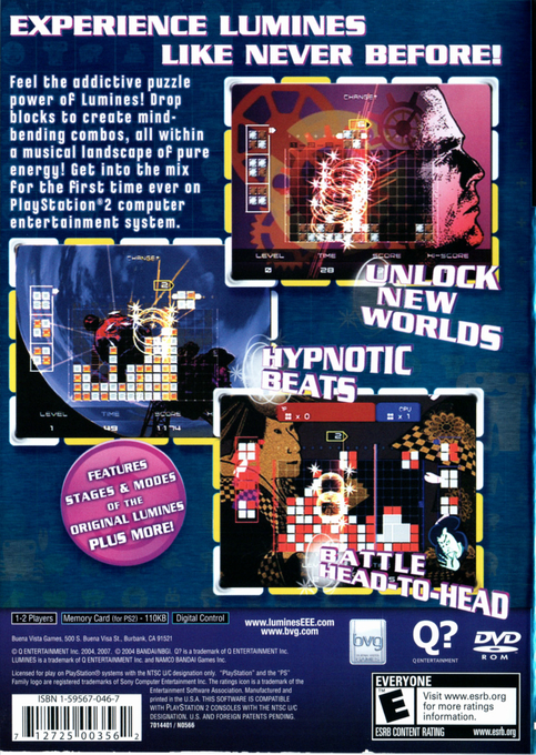 Lumines Plus — box-2D-back (US)