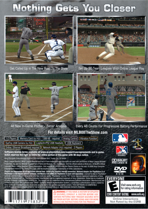 Mlb 08 - The Show — box-2D-back (US)