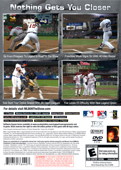 Mlb 09 - The Show — box-2D-back (US)