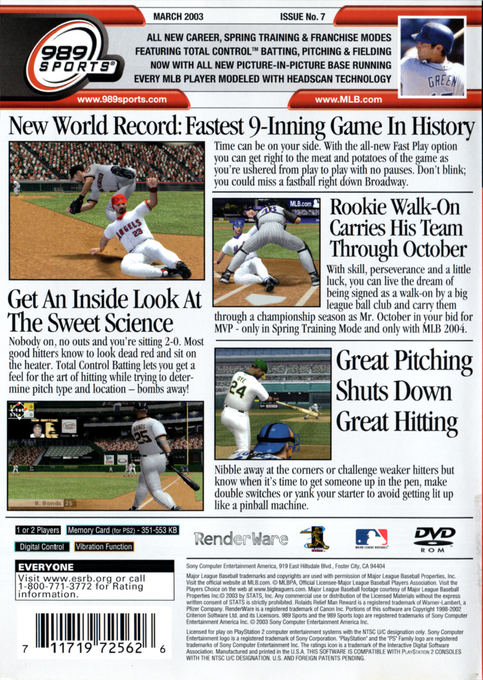 Mlb 2003 — box-2D-back (US)