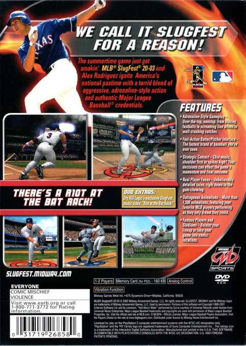 MLB SlugFest 20-03 — box-2D-back (US)