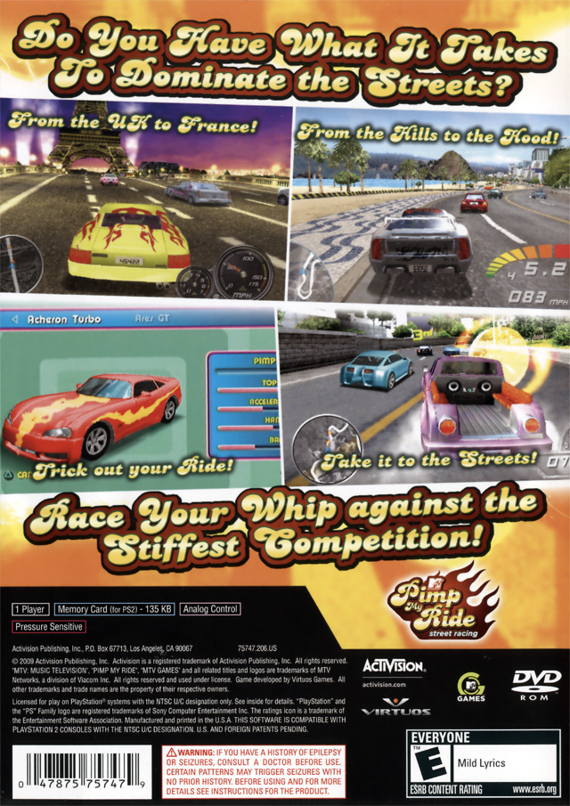 MTV Pimp My Ride - Street Racing — box-2D-back (US)