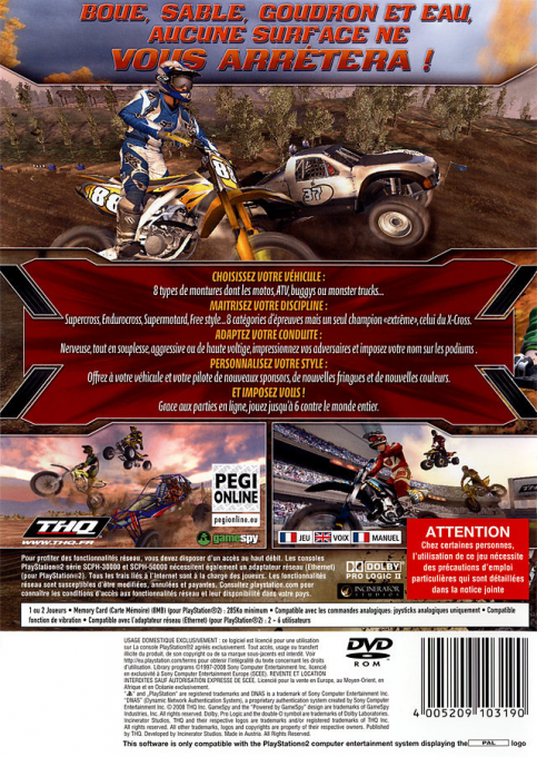 MX vs. ATV Untamed — box-2D-back (FR)