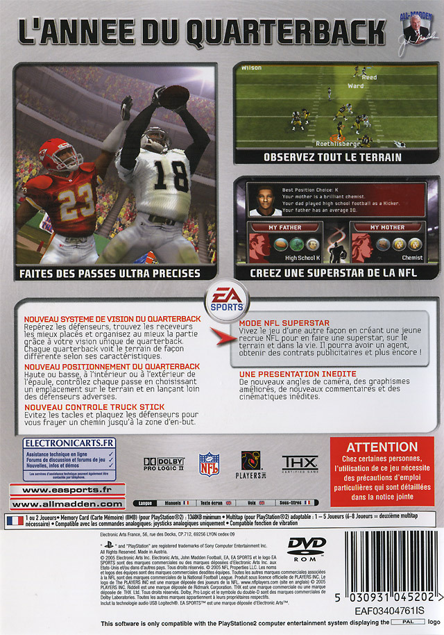 Madden NFL 06 — box-2D-back (FR)