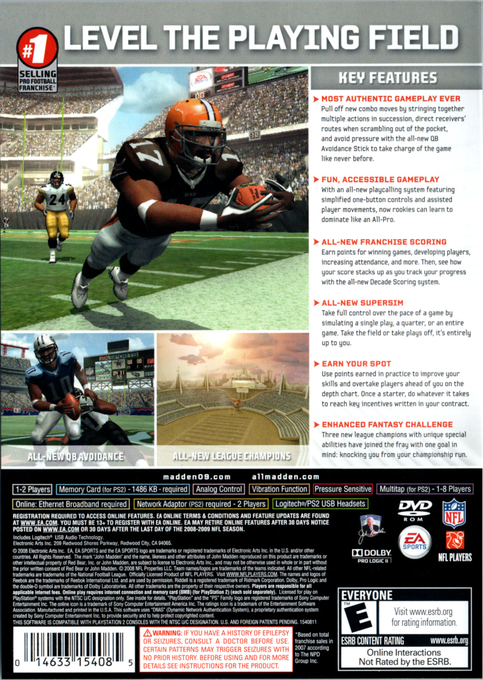 Madden Nfl 09 — box-2D-back (US)