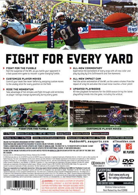 Madden Nfl 10 — box-2D-back (US)
