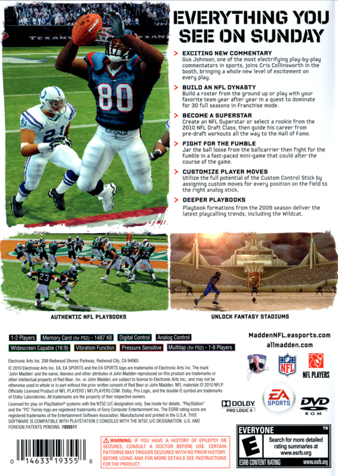Madden Nfl 11 — box-2D-back (US)