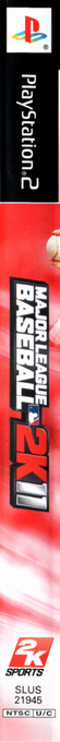 Major League Baseball 2k11 — box-2D-side (US)