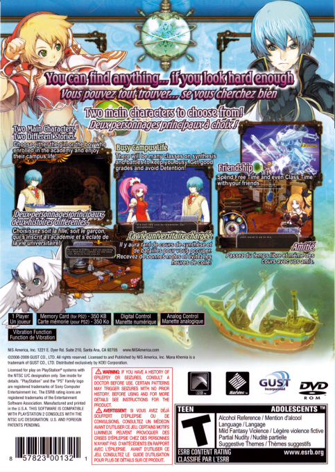 Mana Khemia 2 - Fall Of Alchemy — box-2D-back (US)