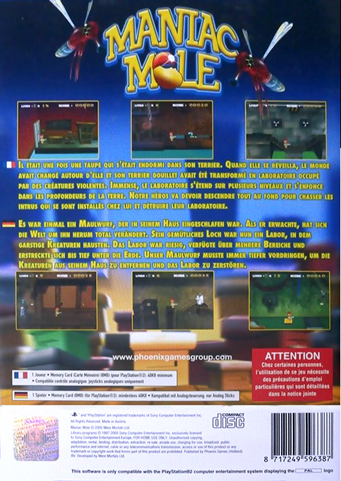 Maniac Mole — box-2D-back (EU)