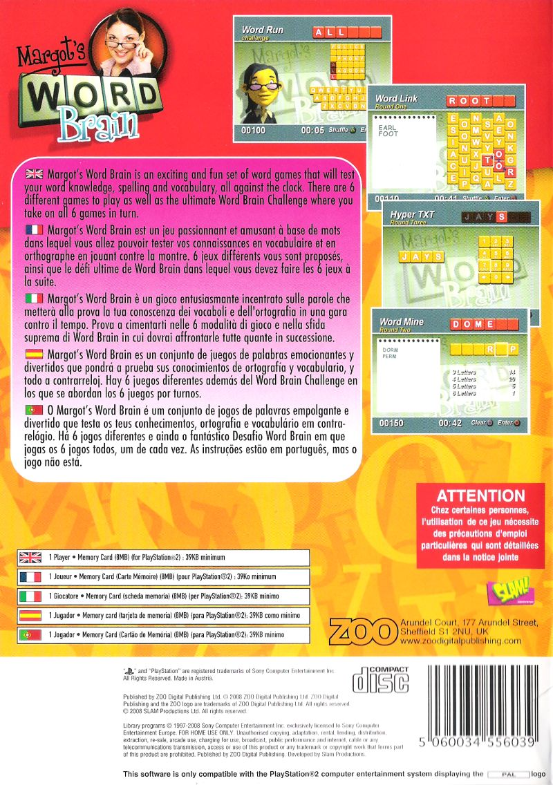 Margot's Word Brain — box-2D-back (EU)