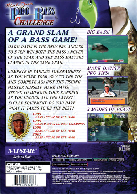 Mark Davis Pro Bass Challenge — box-2D-back (US)