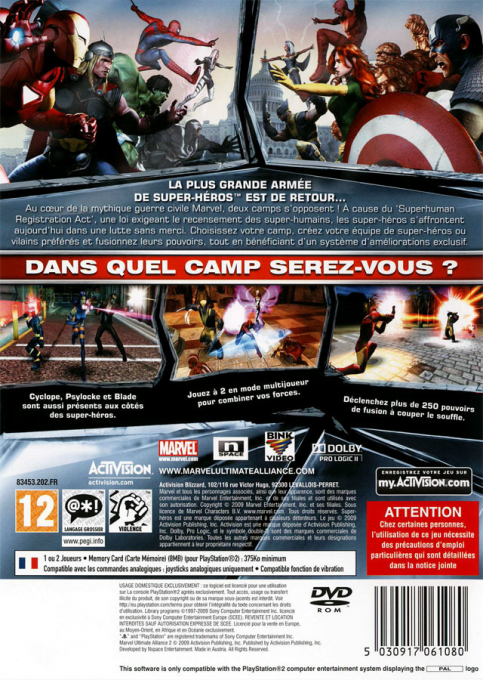 Marvel Ultimate Alliance 2 — box-2D-back (FR)
