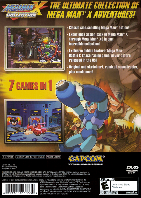 Mega Man X Collection — box-2D-back (US)