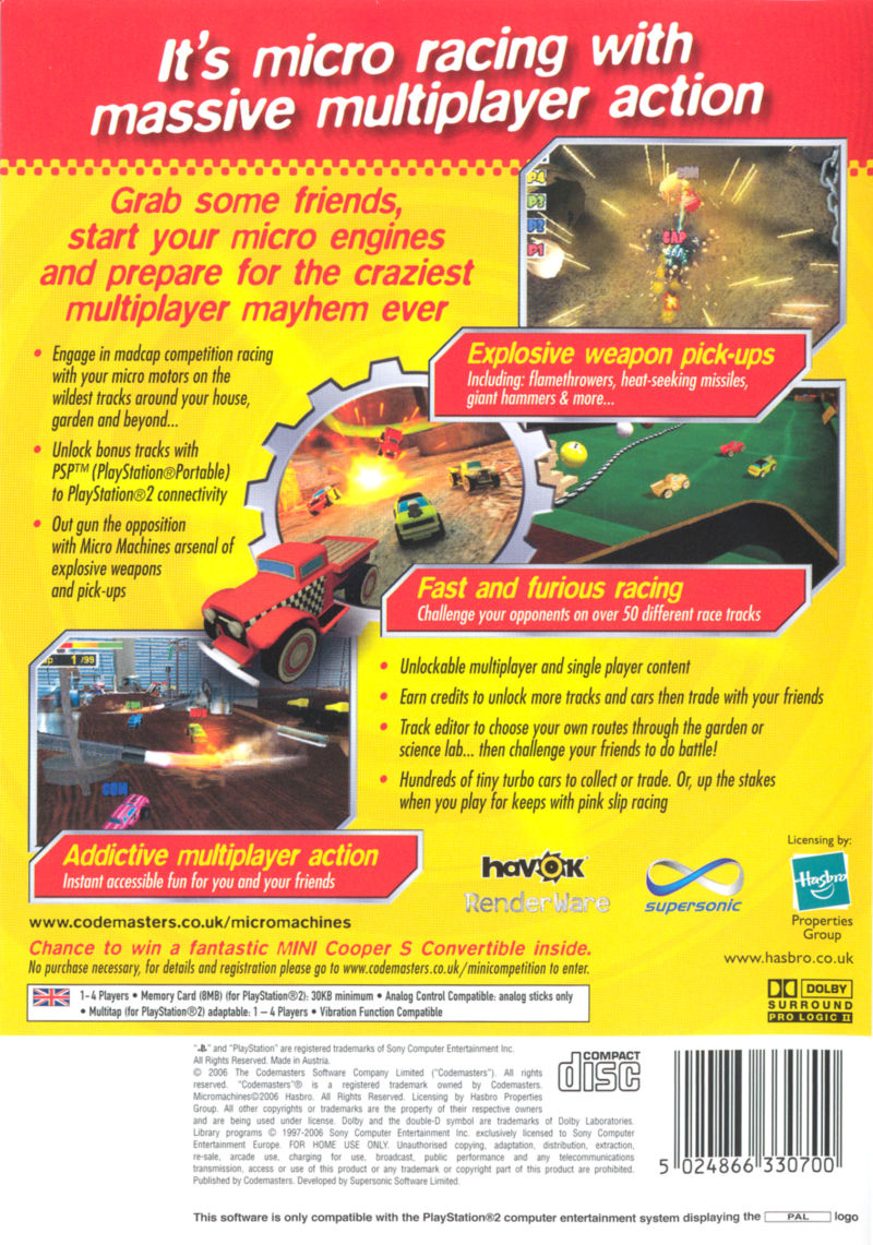 Micro Machines V4 — box-2D-back (EU)