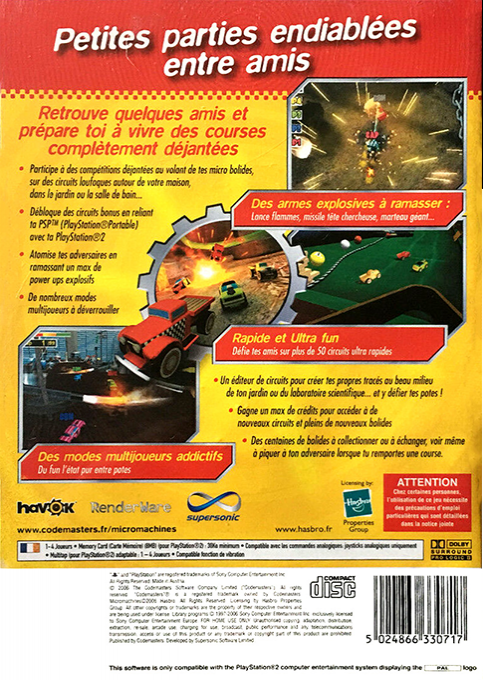Micro Machines V4 — box-2D-back (FR)
