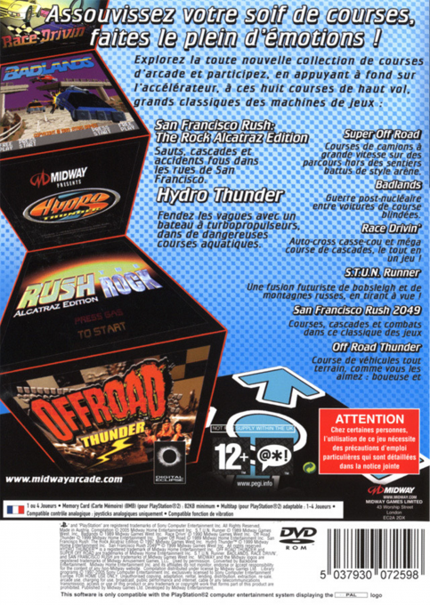Midway Arcade Treasures 3 — box-2D-back (FR)