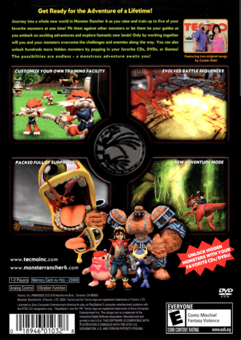 Monster Rancher 4 — box-2D-back (US)