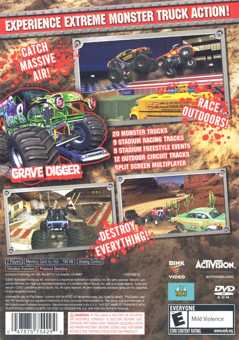 Monster Jam — box-2D-back (US)