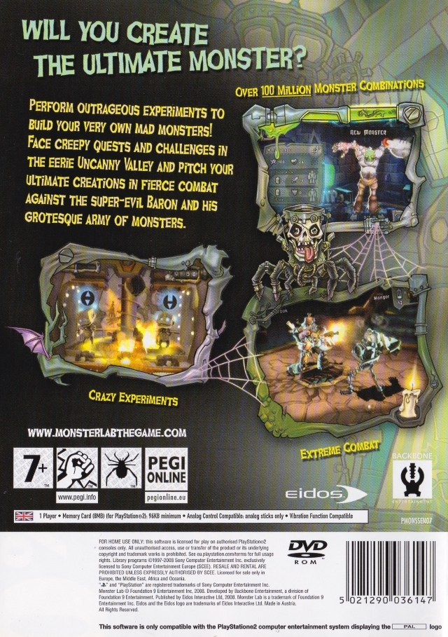 Monster Lab — box-2D-back (EU)